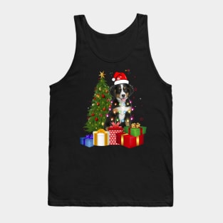 Bernese Mountain Christmas Tree Santa Hat Funny Xmas Gift Dog T-Shirt Tank Top